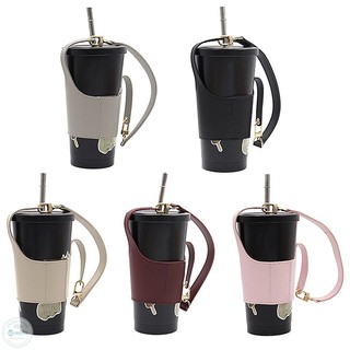 Túi đựng chai nước bằng da Pu, Túi đựng cốc nước giải khát cầm tay, Túi đeo bằng da, Trà sữa, Dây đeo cốc có tay cầm, Phụ kiện cốc CHÚNG TÔI