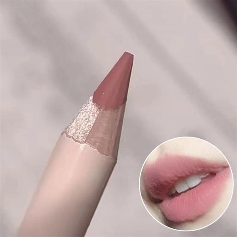Ineyoo Chì Kẻ Viền Môi Ba Chiều Mềm Mịn Và Không Phai Màu Kèm Đồ Chuốt Bút Chì