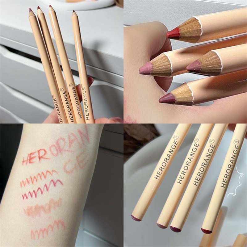 Ineyoo Chì Kẻ Viền Môi Ba Chiều Mềm Mịn Và Không Phai Màu Kèm Đồ Chuốt Bút Chì