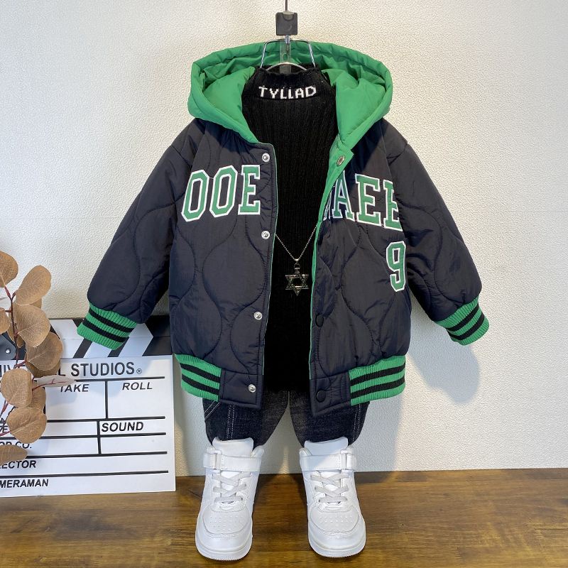 Áo Khoác Thu Đông Dày Dặn Phong Cách Thời Trang Hàn Quốc Mới Cho Bé Trai