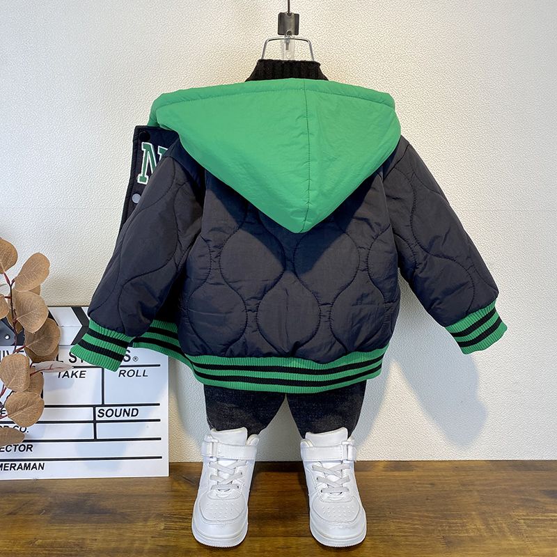 Áo Khoác Thu Đông Dày Dặn Phong Cách Thời Trang Hàn Quốc Mới Cho Bé Trai