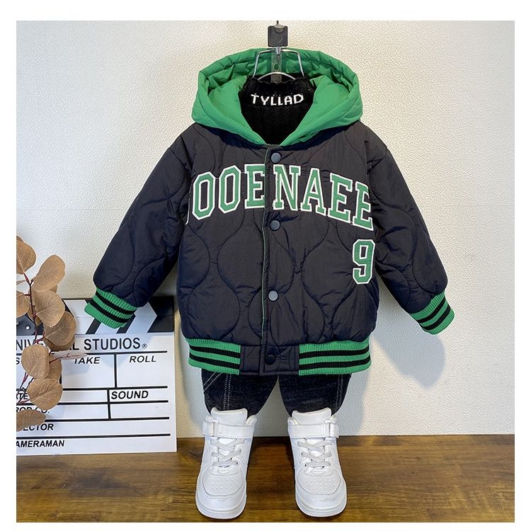 Áo Khoác Thu Đông Dày Dặn Phong Cách Thời Trang Hàn Quốc Mới Cho Bé Trai