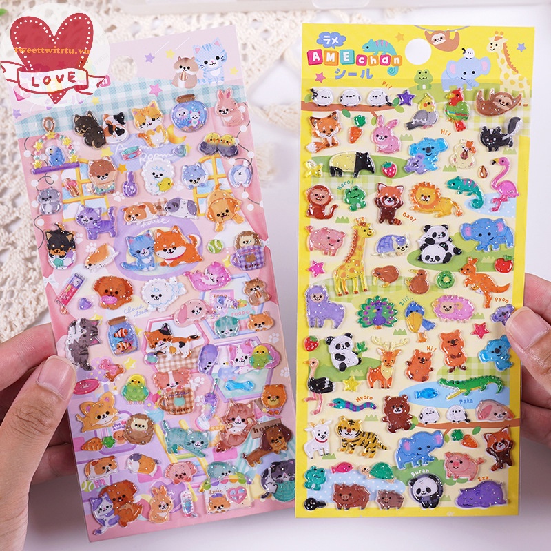 Tri 1 Nhãn Dán Trang Trí Hình Động Vật Hoạt Hình Đáng Yêu vn
