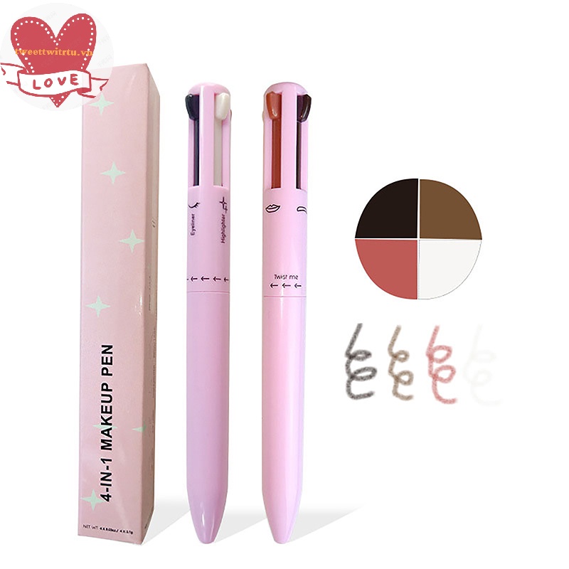 Tri Bút Kẻ Mắt / Môi / Lông Mày 4 Trong 1 Không Thấm Nước Và Mồ Hôi Dễ Lên Màu vn