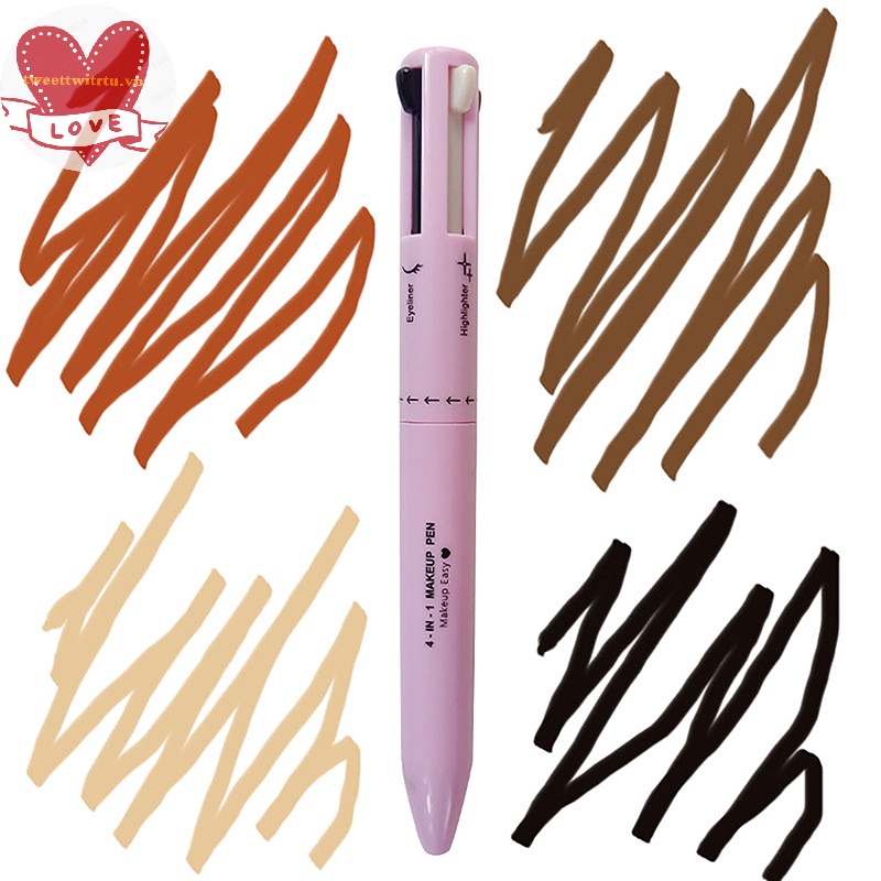 Tri Bút Kẻ Mắt / Môi / Lông Mày 4 Trong 1 Không Thấm Nước Và Mồ Hôi Dễ Lên Màu vn