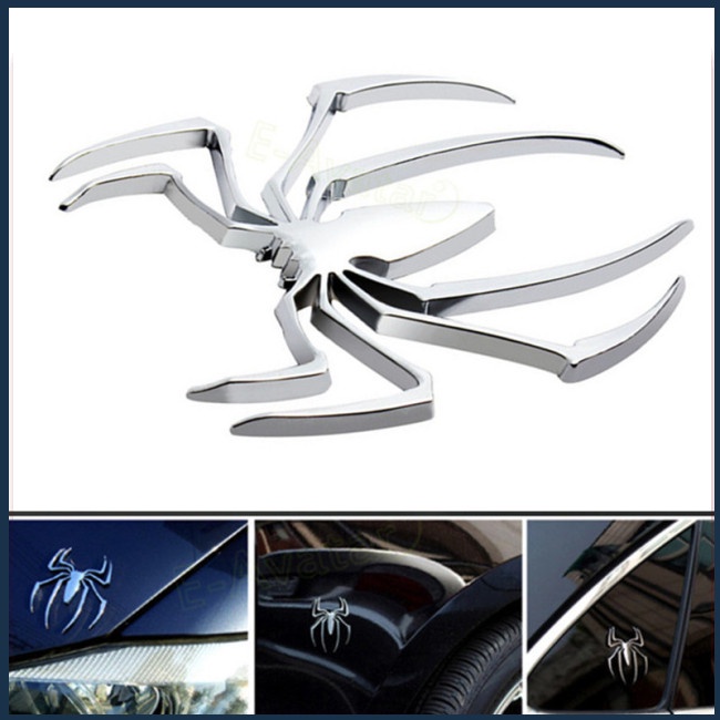 FENDER Miếng Dán Kim Loại Hình Người Nhện 3d Độc Đáo Trang Trí Đuôi Xe Hơi