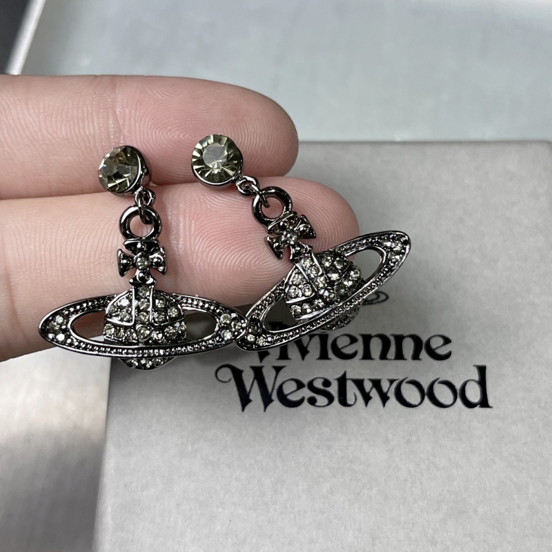 Bông Tai Hình Hành Tinh Đính Kim Cương Giả Lấp Lánh Phong Cách punk