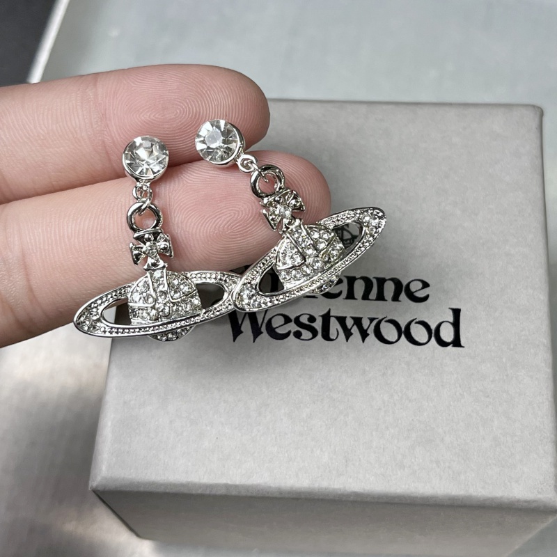 Bông Tai Hình Hành Tinh Đính Kim Cương Giả Lấp Lánh Phong Cách punk