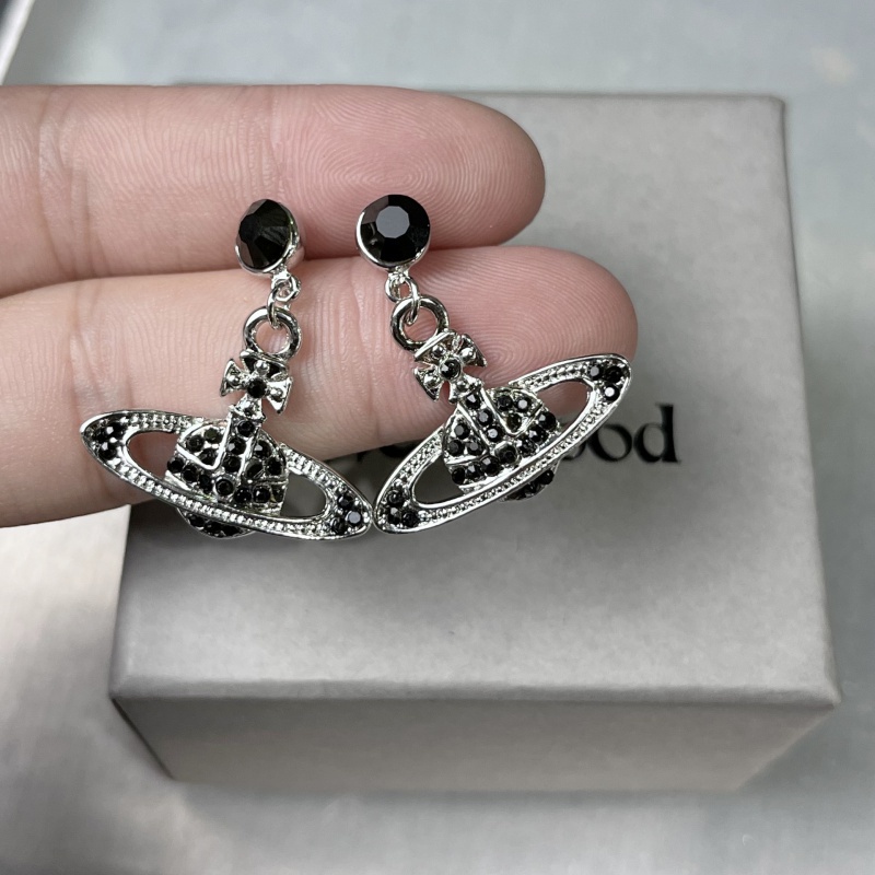 Bông Tai Hình Hành Tinh Đính Kim Cương Giả Lấp Lánh Phong Cách punk