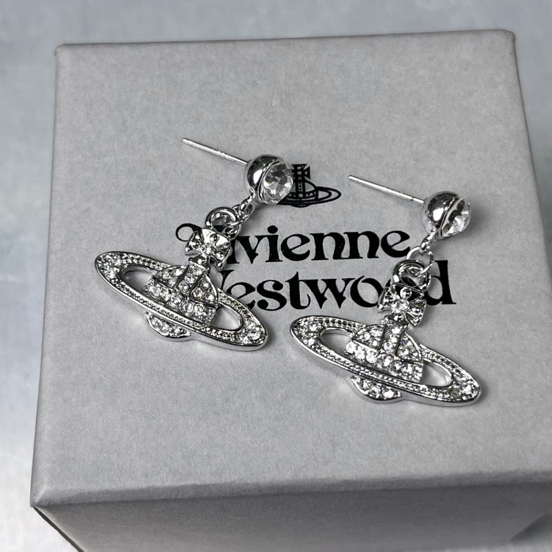 Bông Tai Hình Hành Tinh Đính Kim Cương Giả Lấp Lánh Phong Cách punk