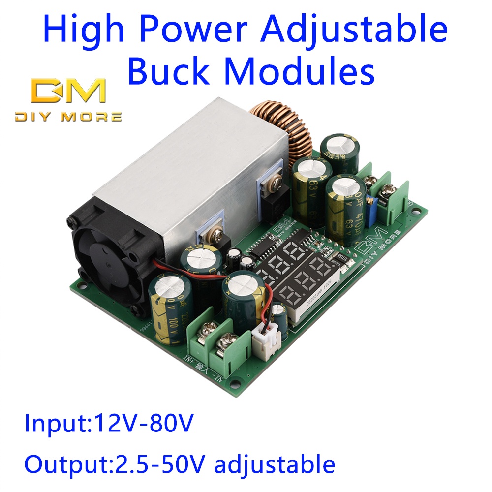 DIYMORE Mô Đun Hạ Áp dc-dc 12V-80v Sang 5v19v21v24v48v 600w Công Suất Cao 25a