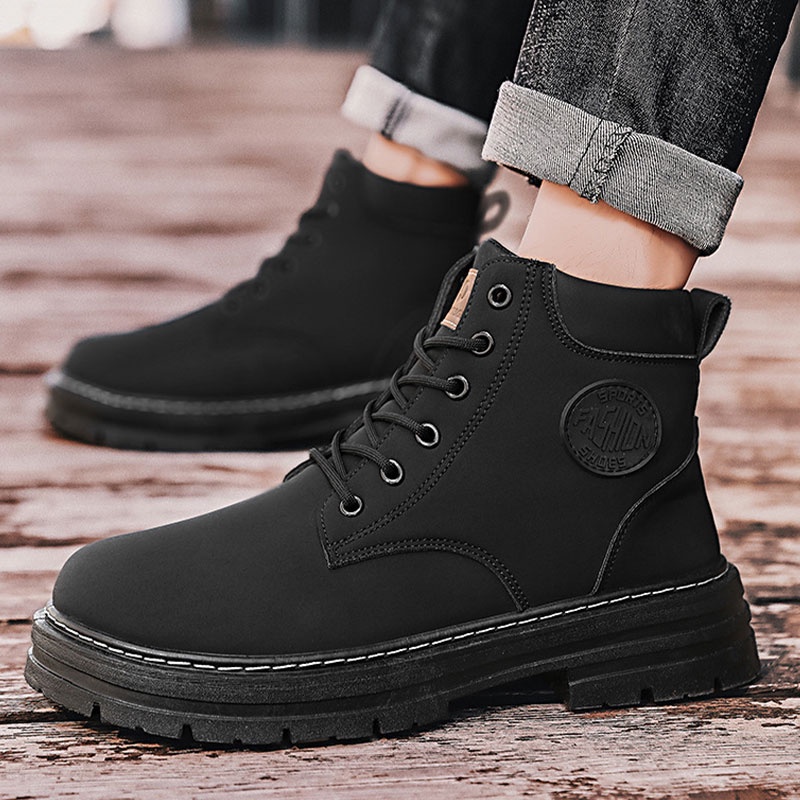 GUDETUGiày Bốt Cổ Cao Thời Trang Cho Nam Dây Da Kiểu Dáng Cổ Điển Cho Nam Doc martens. Túi Da Đeo Chéo Thời Trang Cho Nam Đai Đeo Cổ Tay Họa Tiết Caro Thời Trang Cho Nam