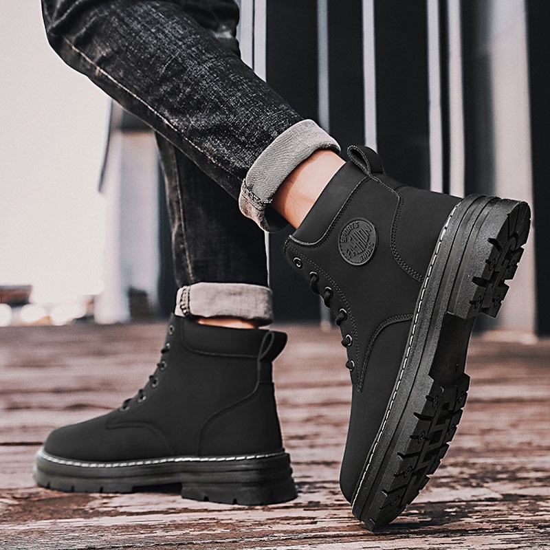 GUDETUGiày Bốt Cổ Cao Thời Trang Cho Nam Dây Da Kiểu Dáng Cổ Điển Cho Nam Doc martens. Túi Da Đeo Chéo Thời Trang Cho Nam Đai Đeo Cổ Tay Họa Tiết Caro Thời Trang Cho Nam