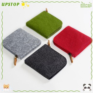 UPSTOP Ví đựng thẻ tín dụng/chìa khóa/tiền lẻ vải nỉ màu trơn mini nhiều màu tùy chọn dành cho nam và nữ