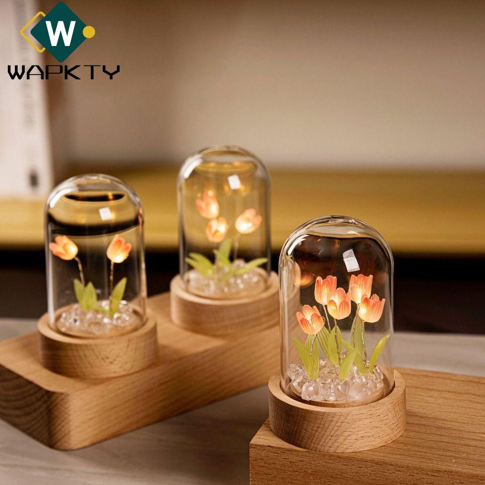 WAPKTY Đèn LED Ngủ Hình Hoa Tulip DIY Xinh Xắn