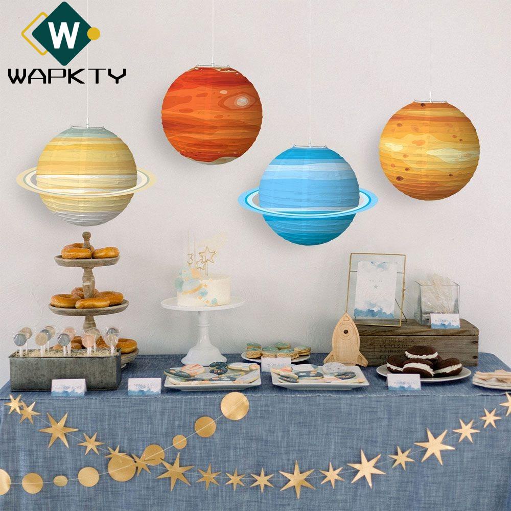 WAPKTY Lồng Đèn Giấy Hình Hành Tinh Hệ Mặt Trời Trang Trí Lễ Hội