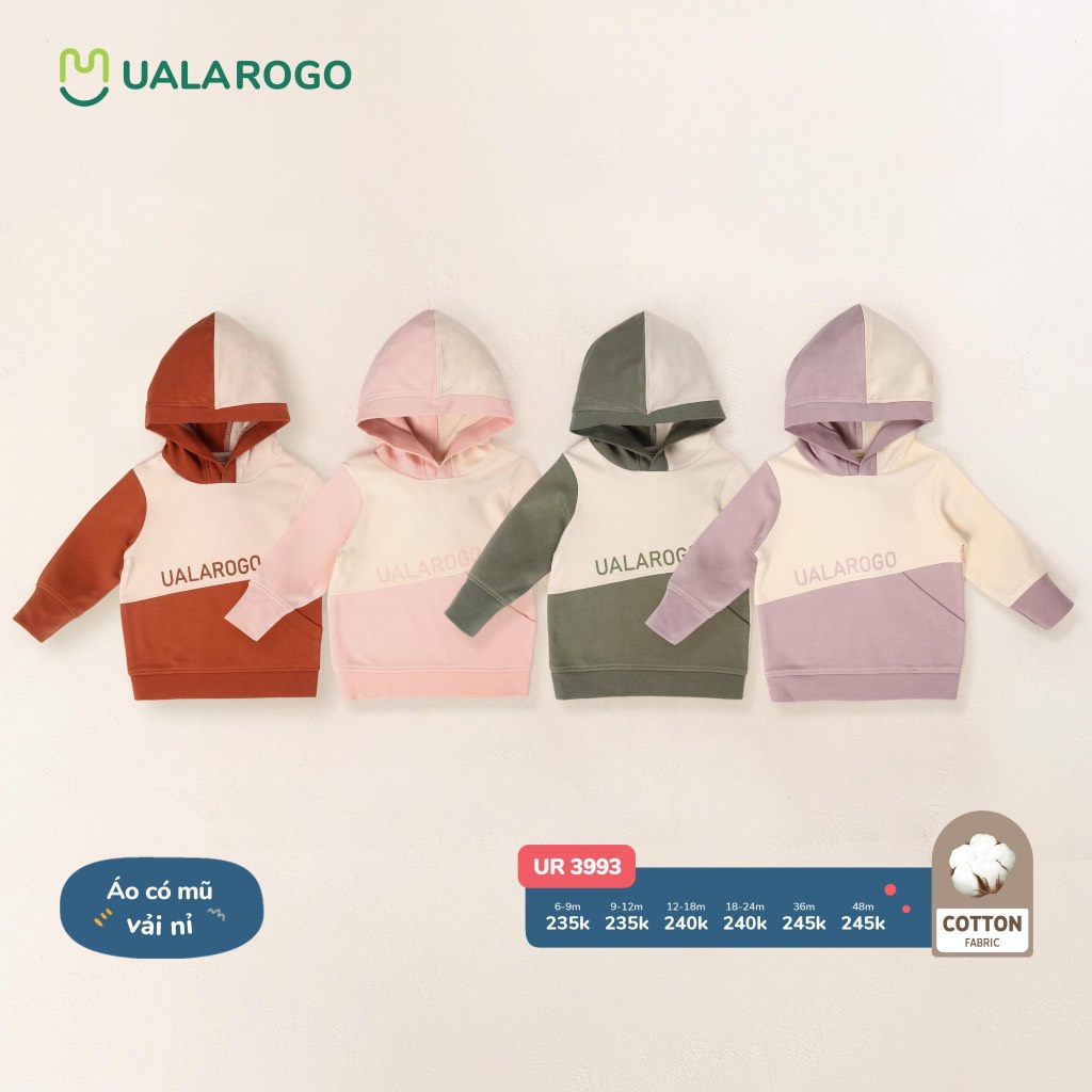 Áo Hoodie Ualarogo dài tay cho bé trai bé gái