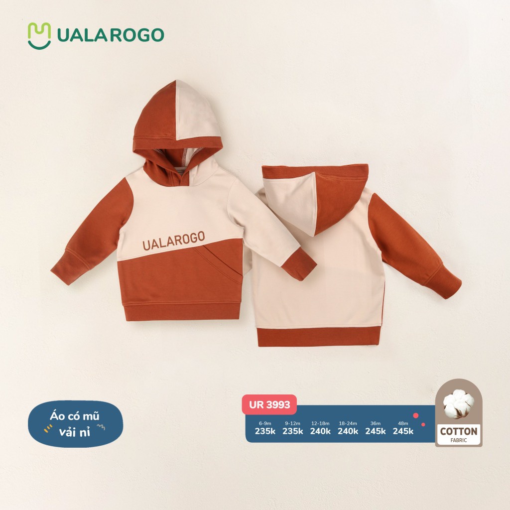 Áo Hoodie Ualarogo dài tay cho bé trai bé gái