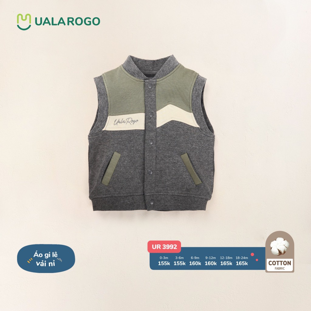 Áo gile nỉ Ualarogo cho bé trai bé gái