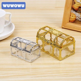 WUWOWU Rương nhựa trong suốt đựng trang sức trang điểm đồ lưu niệm