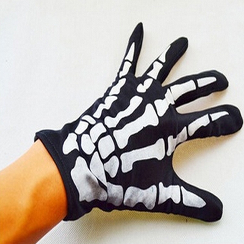 Găng Tay Hình Bộ Xương Đua Xe Phong Cách Gothic Thời Trang