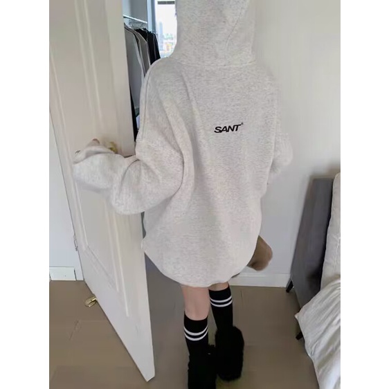 Áo hoodie dài tay Áo Thun Nỉ Tay Dài Cổ Tròn Dáng Rộng In Hình Cô Gái Phong Cách Thời Trang