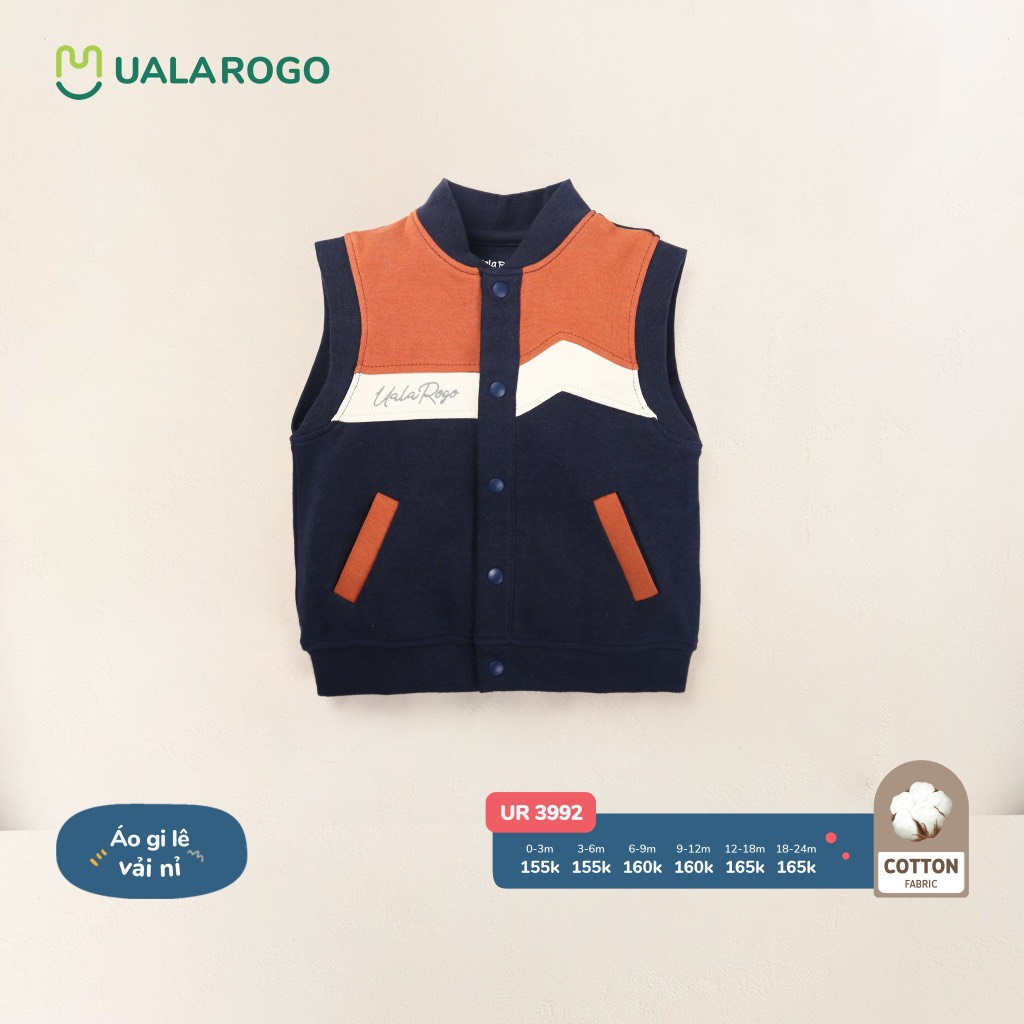 Áo gile nỉ Ualarogo cho bé trai bé gái