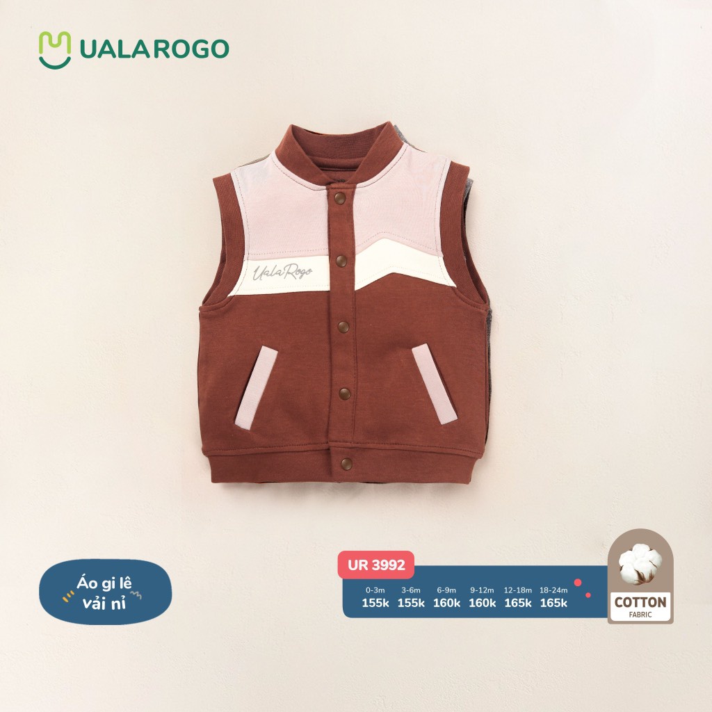 Áo gile nỉ Ualarogo cho bé trai bé gái