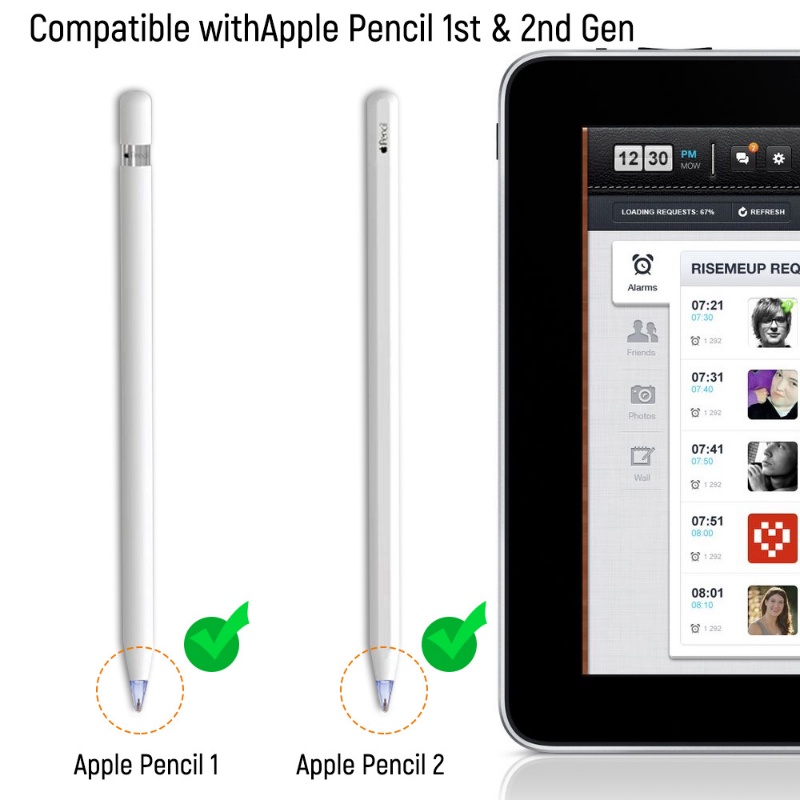 Đầu Ngòi Bút Cảm Ứng Trong Suốt Siêu Bền Chống Mòn Thay Thế Chuyên Dụng Cho apple pencil 1 / 2