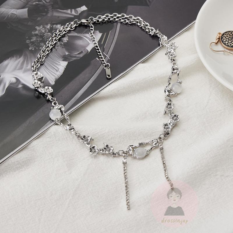 Vòng Cổ choker Hình Mắt Mèo Tua Rua Thời Trang Cho Nữ