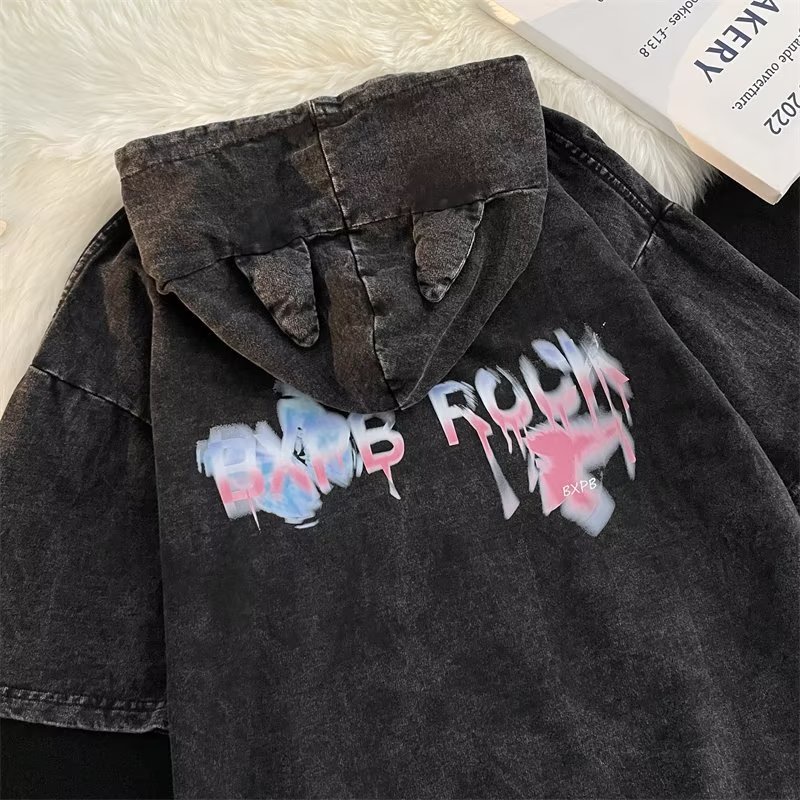 Áo hoodie Tay Ngắn Dáng Rộng In Họa Tiết Bướm Phong Cách hip hop Thời Trang Mùa Hè Chất Lượng Cao Cho Nam Và Nữ