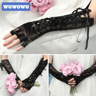 WUWOWU 1 Đôi Găng Tay Dài Hở Ngón Hóa Trang Tiệc Halloween