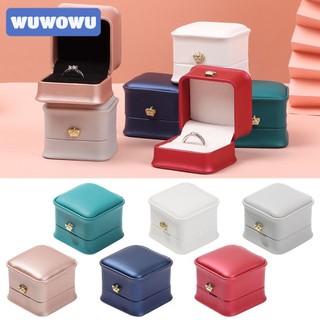 WUWOWU Hộp đựng nhẫn cưới hình vuông bằng da PU nhiều màu chất lượng cao