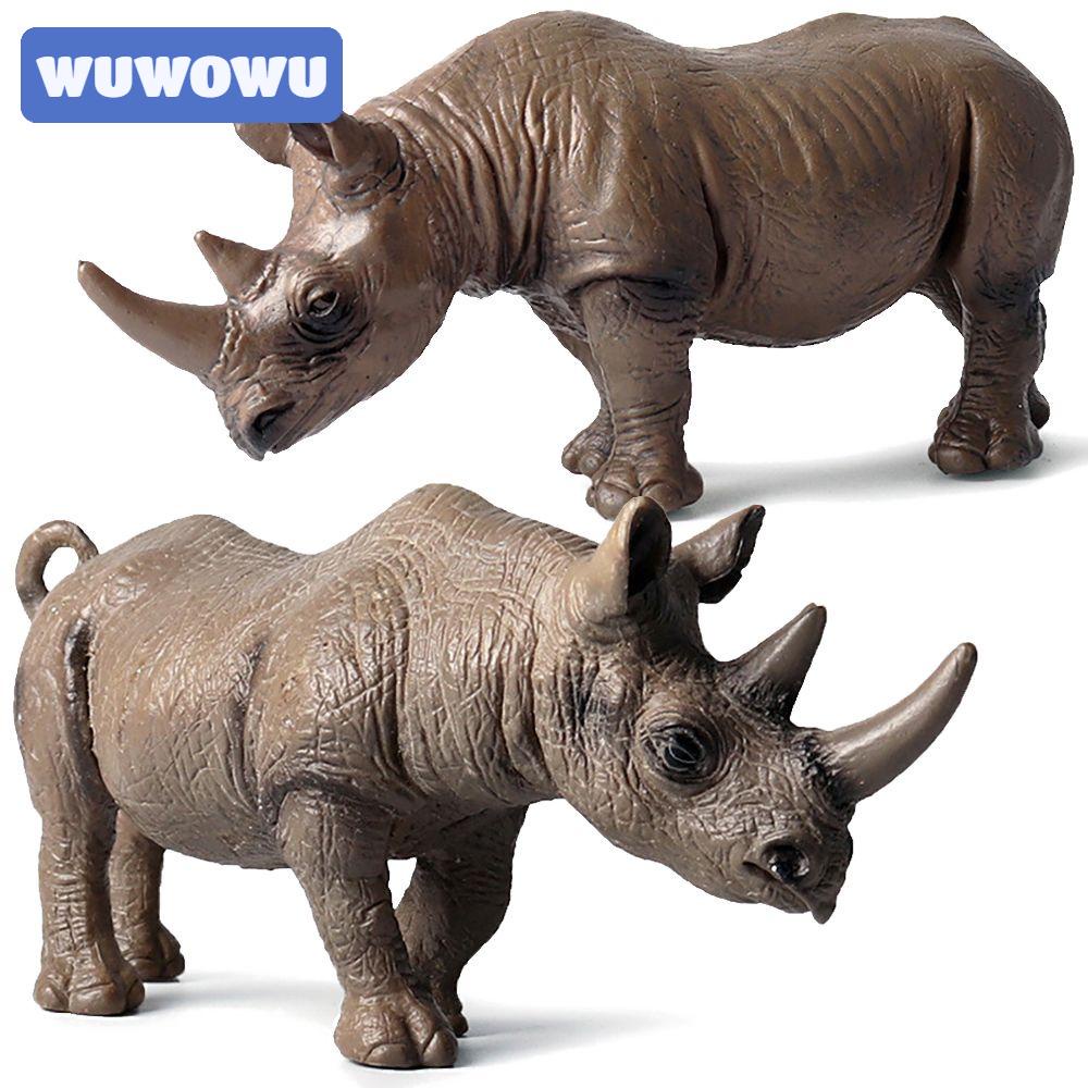 WUWOWU Mô Hình Tê Giác Bằng Nhựa Độc Đáo Sống Động