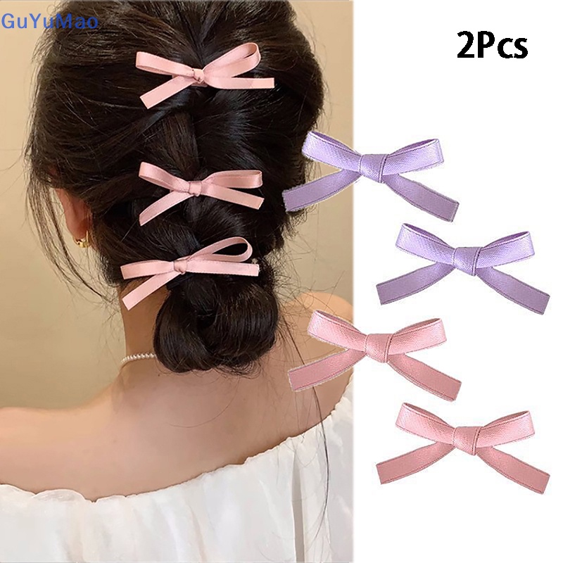 Set 2 Kẹp Tóc Nơ Ruy Băng mini Phong Cách Hàn Quốc Cho Nữ prta