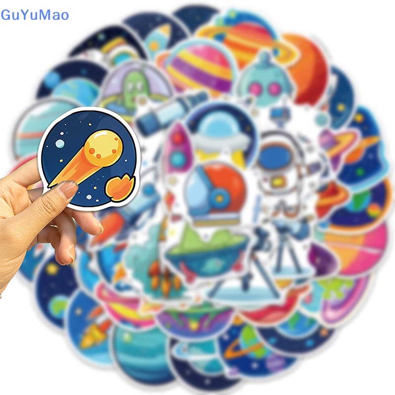 Set 50 Miếng Dán Hình Hành Tinh Vũ Trụ Hoạt Hình graffiti Trang Trí Xe Hơi Ghi Ta laptop Nhật Ký diy prta