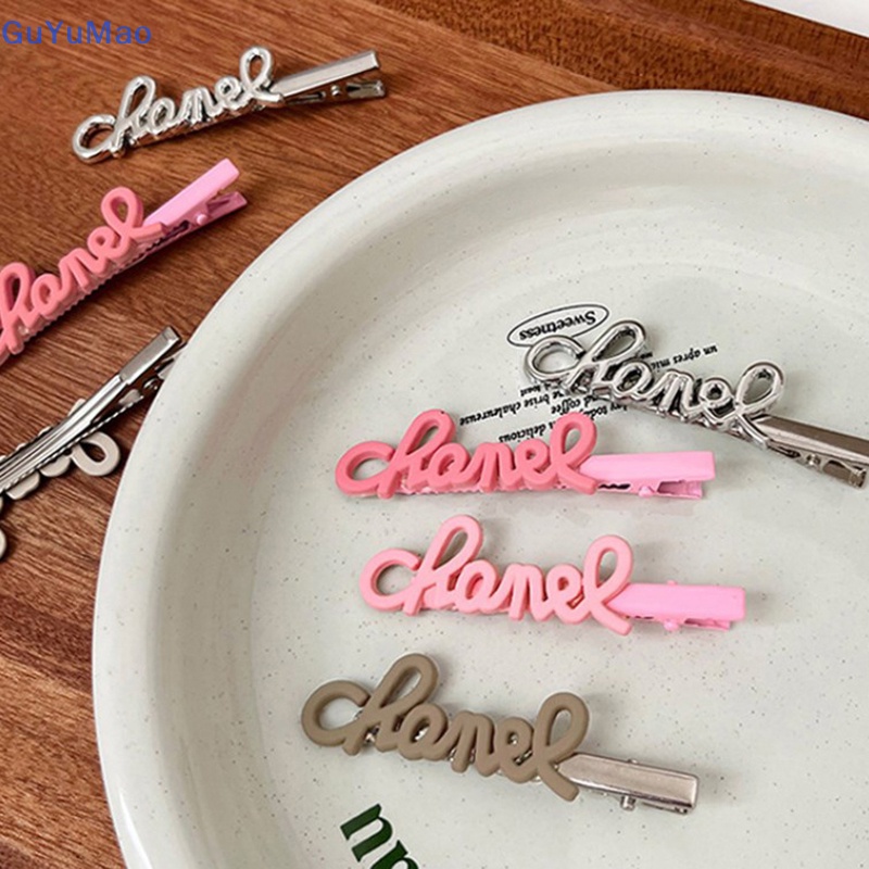 Kẹp Tóc Kim Loại Hình Chữ Cái Màu Hồng Dễ Thương Cho Bạn Gái prta