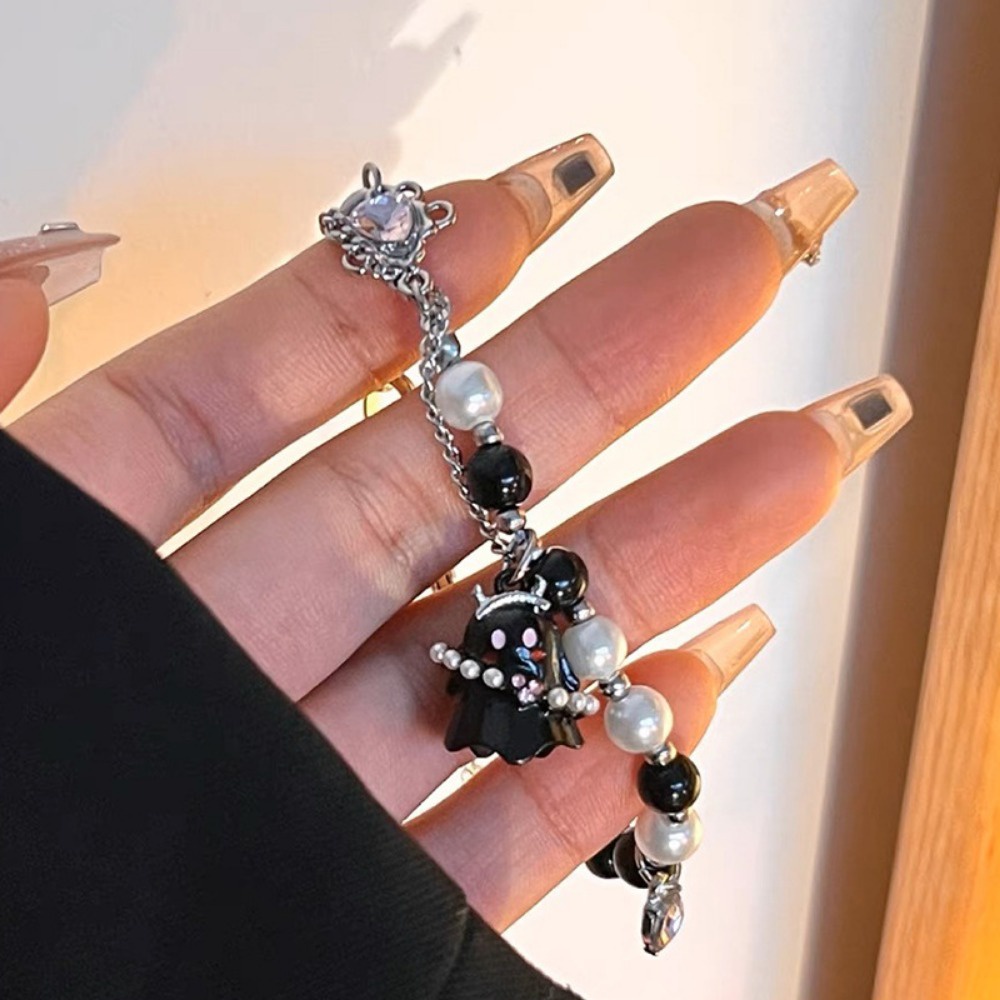 Đen Vòng Tay Chuỗi Hạt Mặt Hình Ma Độc Đáo Thời Trang Cho Nữ