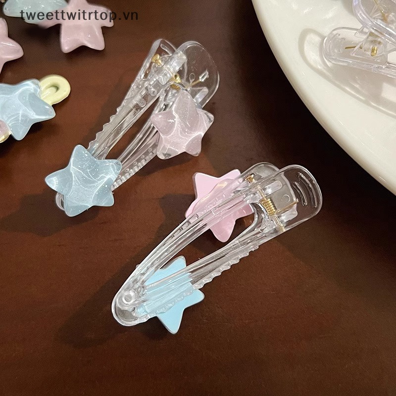 Trtop Kẹp Tóc mini Trong Suốt Chống Trượt Họa Tiết Hoạt Hình Dễ Thương Cho Bé Gái vn