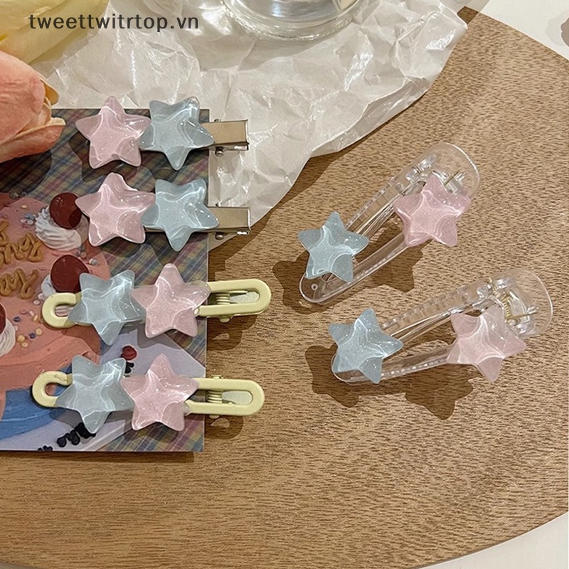Trtop Kẹp Tóc mini Trong Suốt Chống Trượt Họa Tiết Hoạt Hình Dễ Thương Cho Bé Gái vn