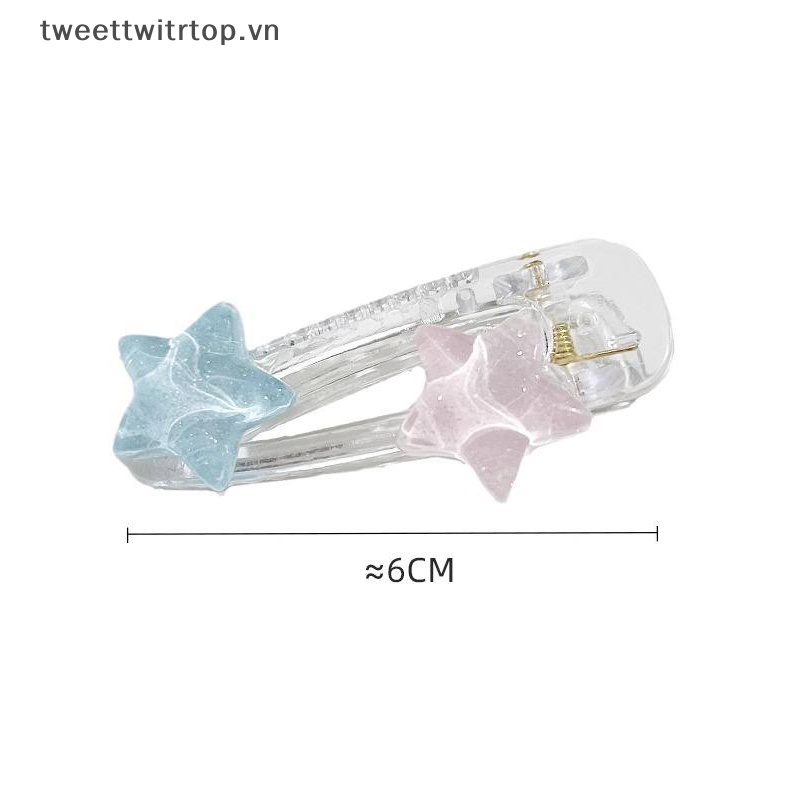 Trtop Kẹp Tóc mini Trong Suốt Chống Trượt Họa Tiết Hoạt Hình Dễ Thương Cho Bé Gái vn