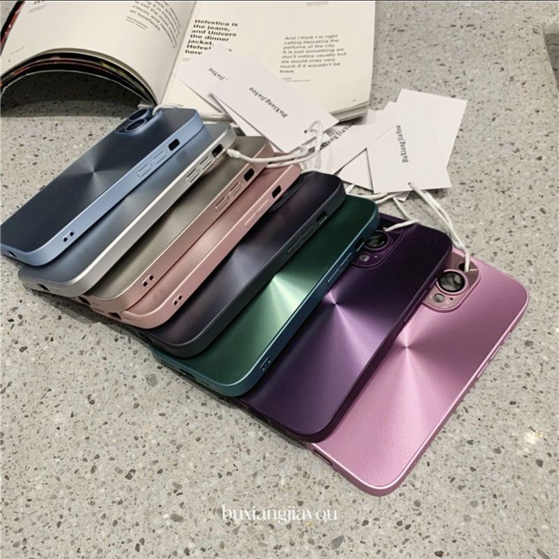 Ốp Điện Thoại Cứng Dạng Nhám Hình Đĩa Sáng Màu aurora Cho iphone 11 12 13 14 15 pro max 14 plus Thời Trang