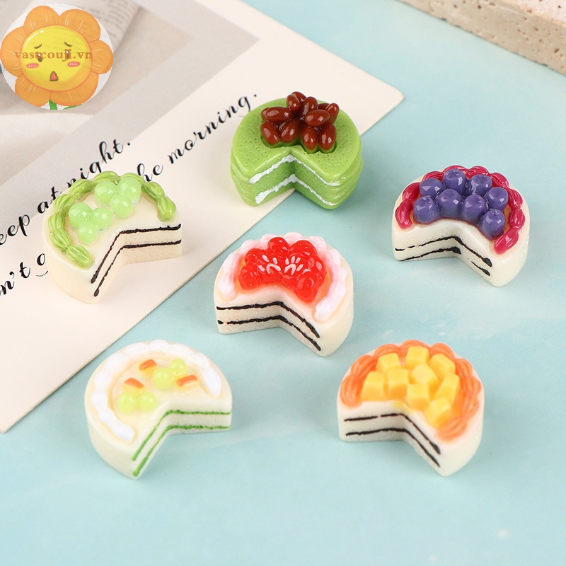 Vastji Set 5 Bánh Trái Cây Giả Trang Trí Nhà Búp Bê vn