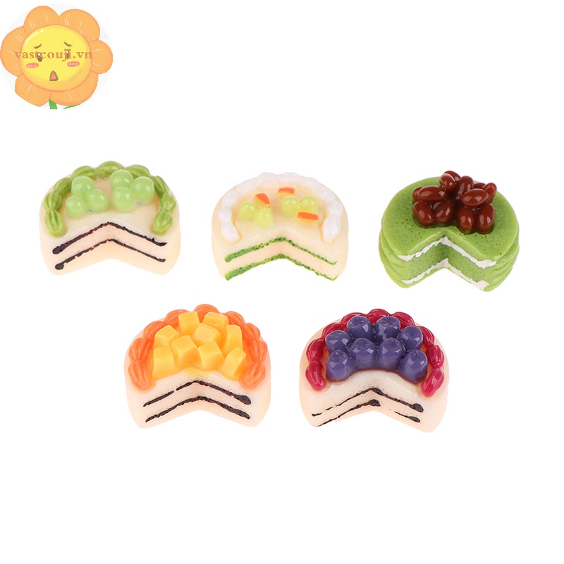 Vastji Set 5 Bánh Trái Cây Giả Trang Trí Nhà Búp Bê vn