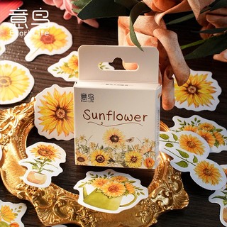 Enwei bộ 46 miếng dán hình hoa hướng dương dùng trang trí sổ tay