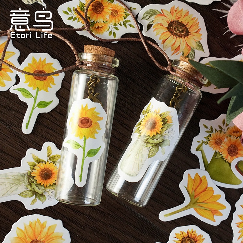 Enwei Bộ 46 Miếng Dán Hình Hoa Hướng Dương Dùng Trang Trí Sổ Tay