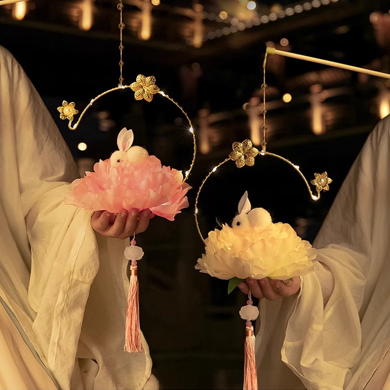 Lồng Đèn Hình Thỏ Phát Sáng Phong Cách Trung Hoa Dễ Thương diy