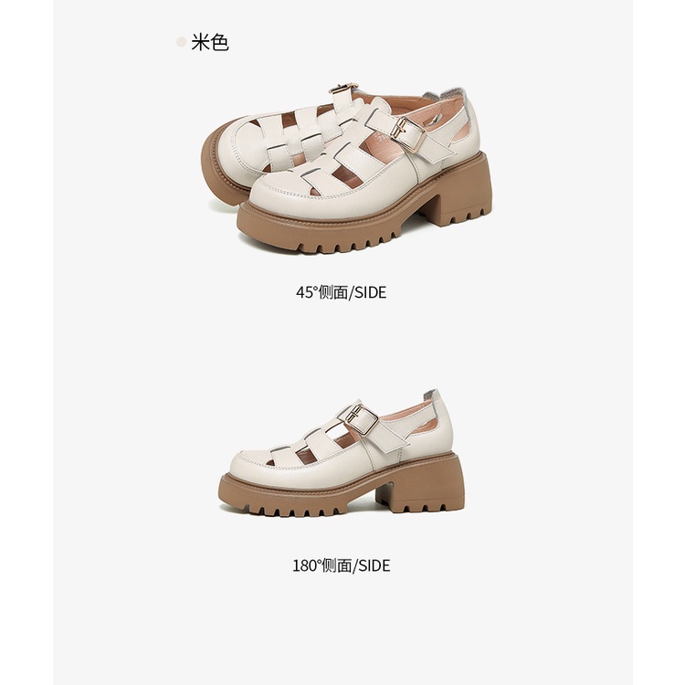 CAMEL SPORTS Xăng đan Da Bít Mũi Đế Dày Phong Cách Cổ Điển Cho Nữ