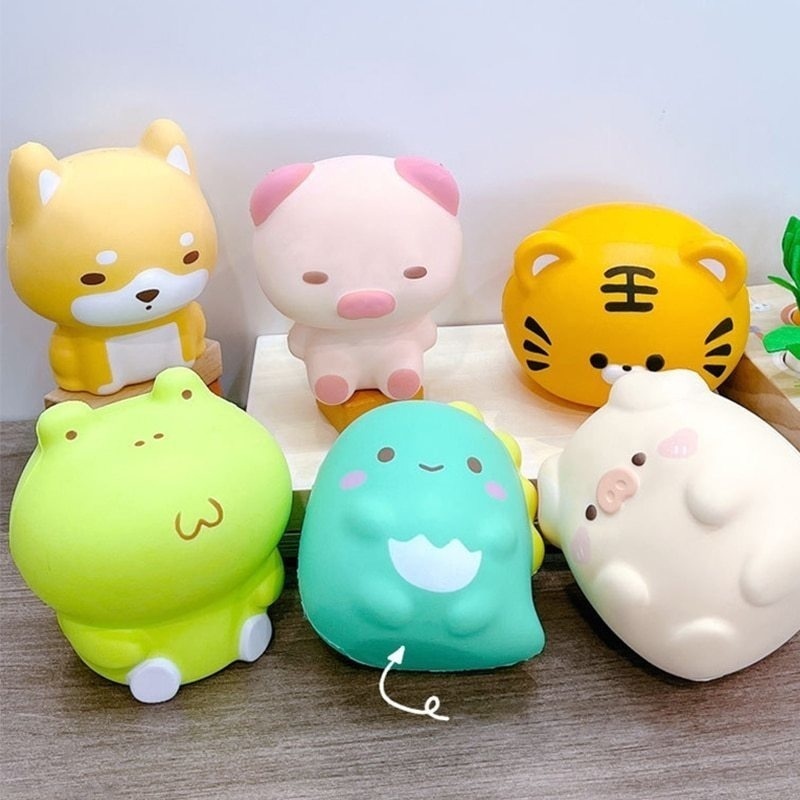 CHUYI Bé Xả Stress Đồ Chơi Nắn Bóp Đàn Hồi Giảm Stress Hình Chú Gà / Khủng Long/đồ Chơi Cho Bé sanrio toys