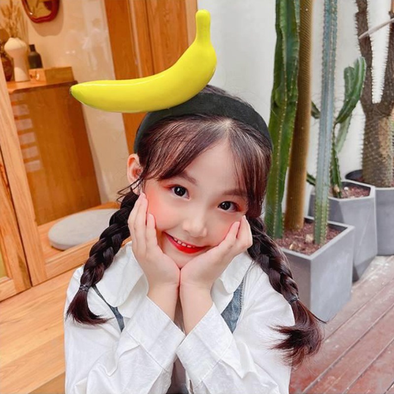 Băng Đô Cài Tóc Hình Rau Củ Quả Dễ Thương Có Thể Điều Chỉnh
